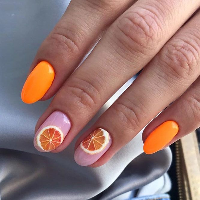 Citrus Slices Orange Nail Designs