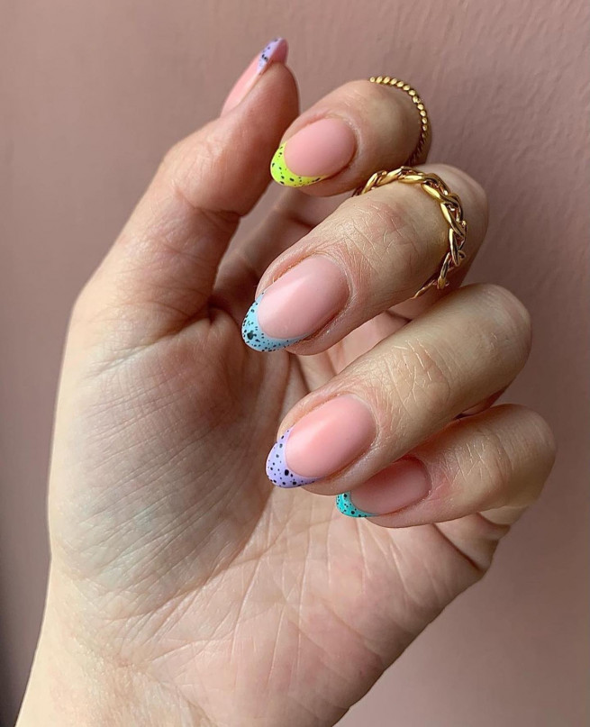Egg French Tips Amazing Easter Nail Designs