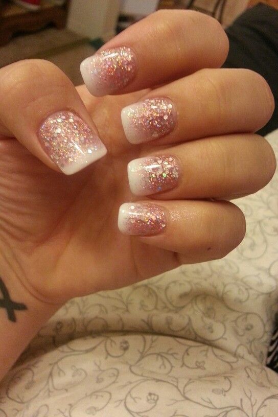 Glitter Gradient French Tip Nail Designs