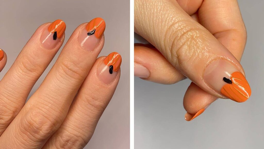 Pumpkin Spice Neon Orange Nail Designs x
